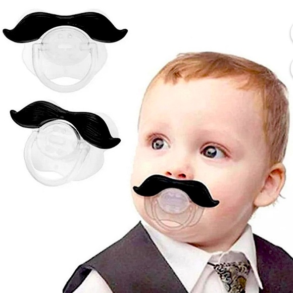 NWT 👶 FRED “CHILL, BABY” FUNNY MUSTACHE SILICONE PACIFIER SUCETTE Baby Boy 0-6+ - Picture 6 of 11